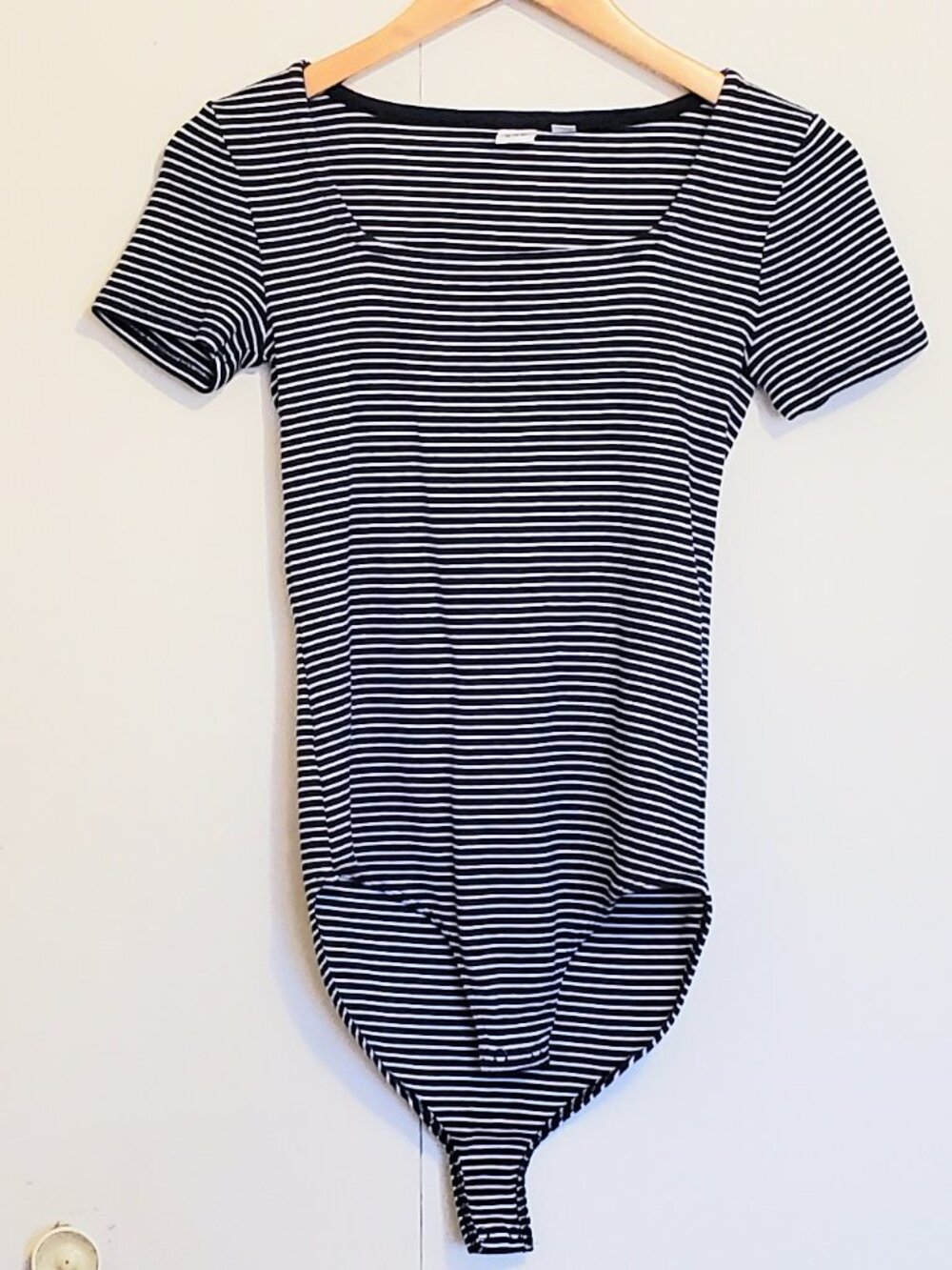 Gap Striped Square Neck Short Sleeve Bodysuit